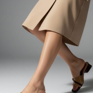 Cream Heel Sandal 1.25 inch Heel