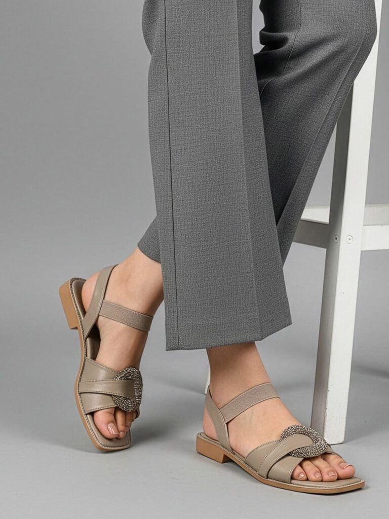 Cream Flat Sandal