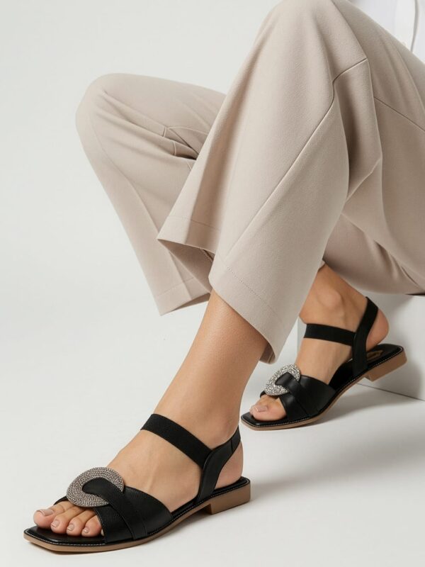 Black Flat Sandal