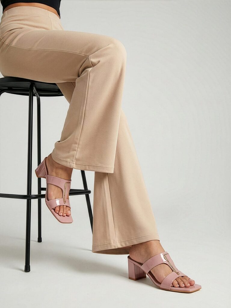 Peach Women Heel Sandal Heel 2 inch