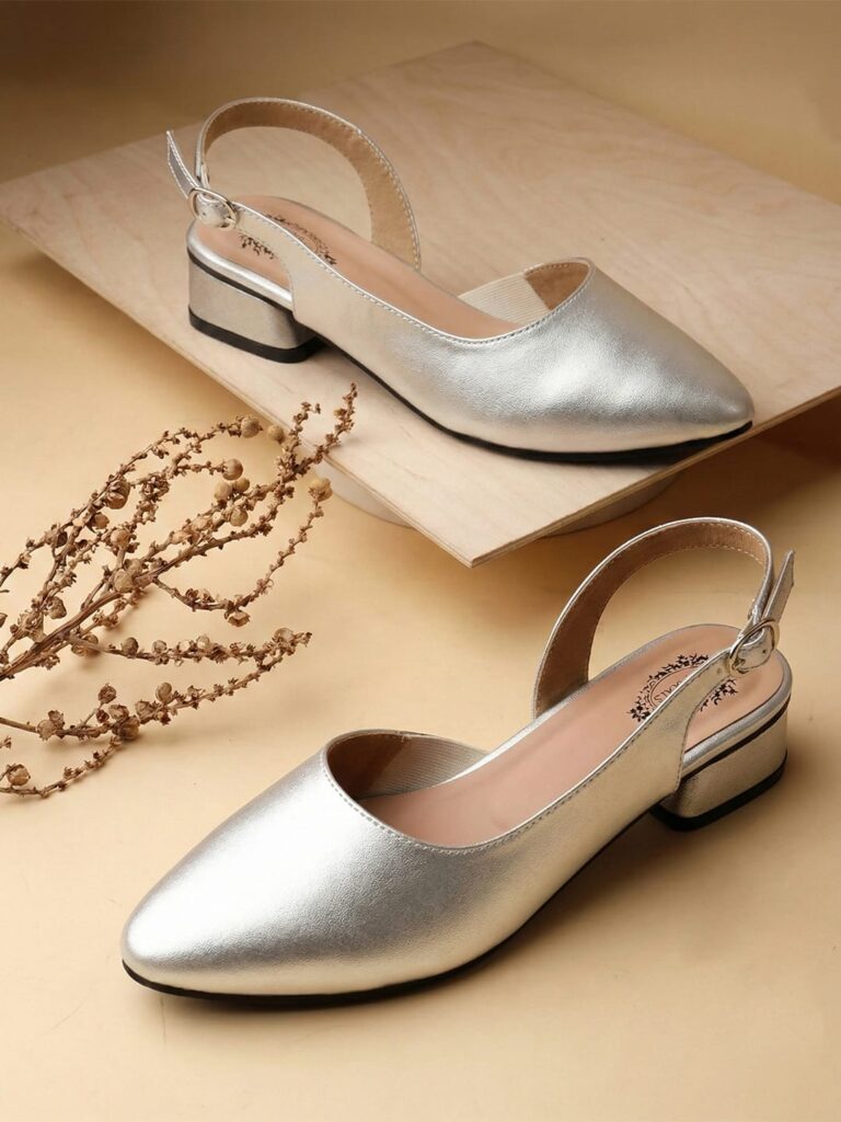 Silver Women Heel Sandal  Heel 1.25 inch
