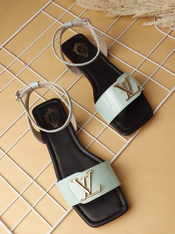 Sky Blue Fashion Back Strap Flat Sandal